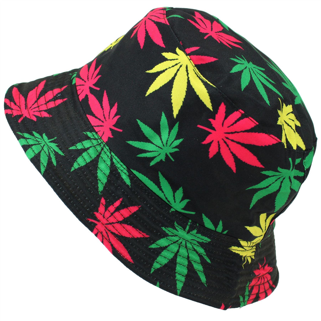 Canvas Bucket Hat - Red Gold Green Ganja