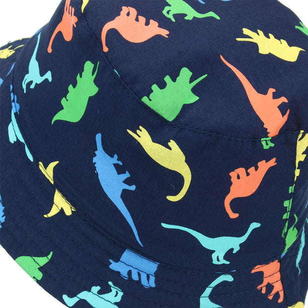 Children's Dinosaur Bucket Hat - Navy