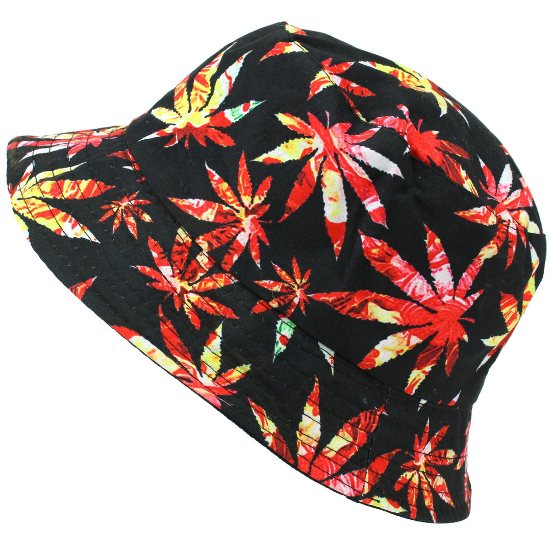 Canvas Bucket Hat - Red Yellow Ganja