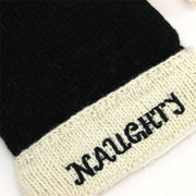 Hand Knitted Wool Christmas Beanie Hat - Naughty Black
