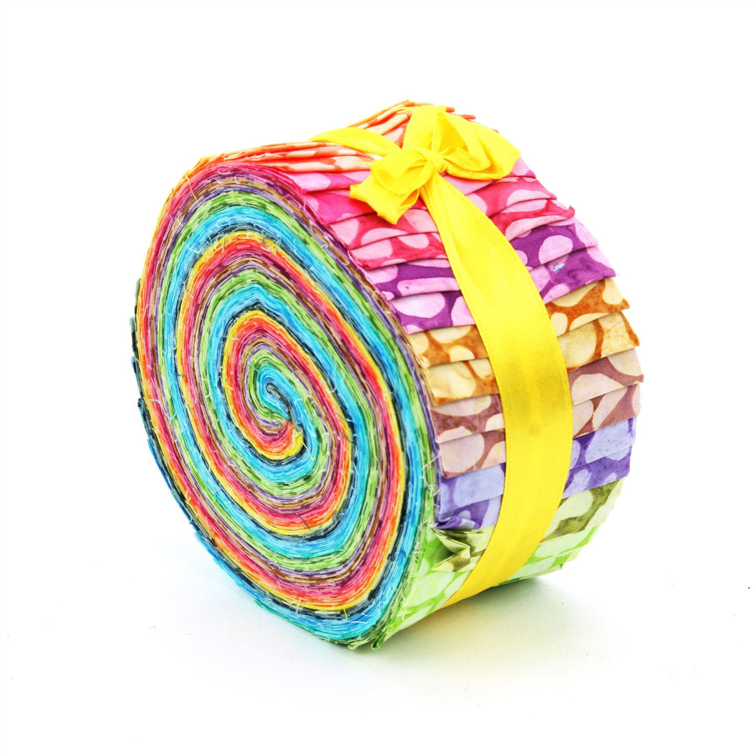 Jelly Roll - 40 Strips of 2.5" x 37" Cotton Batik