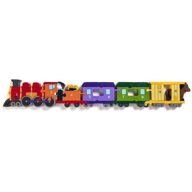 Handmade Wooden Jigsaw Puzzle - Number Train