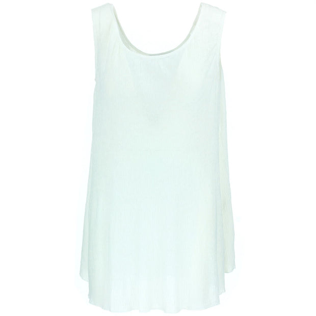 Sleeveless Knitted Top - White