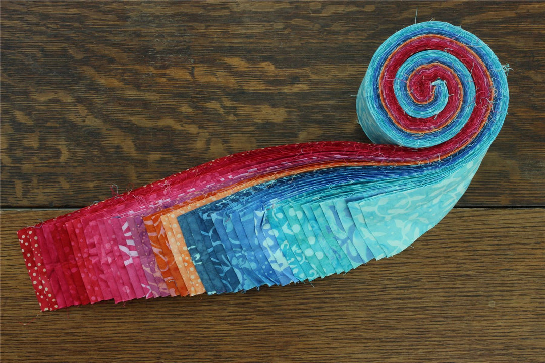 Jelly Roll - 40 Strips of 2.5" x 37" Cotton Batik