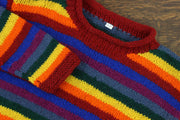 Chunky Wool Knit Jumper - Stripe Rainbow