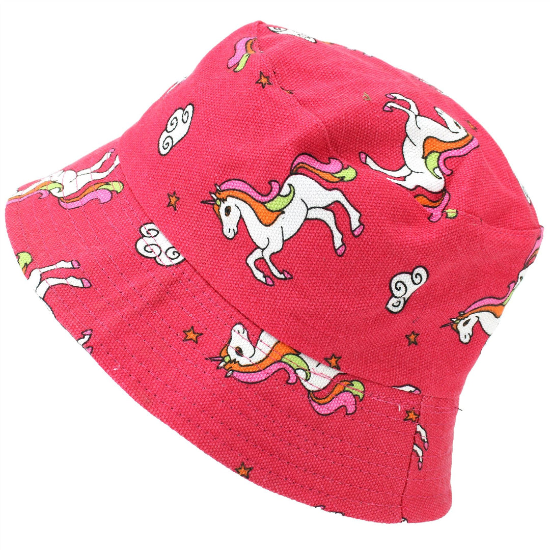 Canvas Bucket Hat - Pink Unicorn