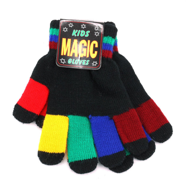 Magic Gloves Kids Colourful Stretchy Gloves - Black
