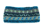 Hand Knitted Wool Headband  - 17 Blue