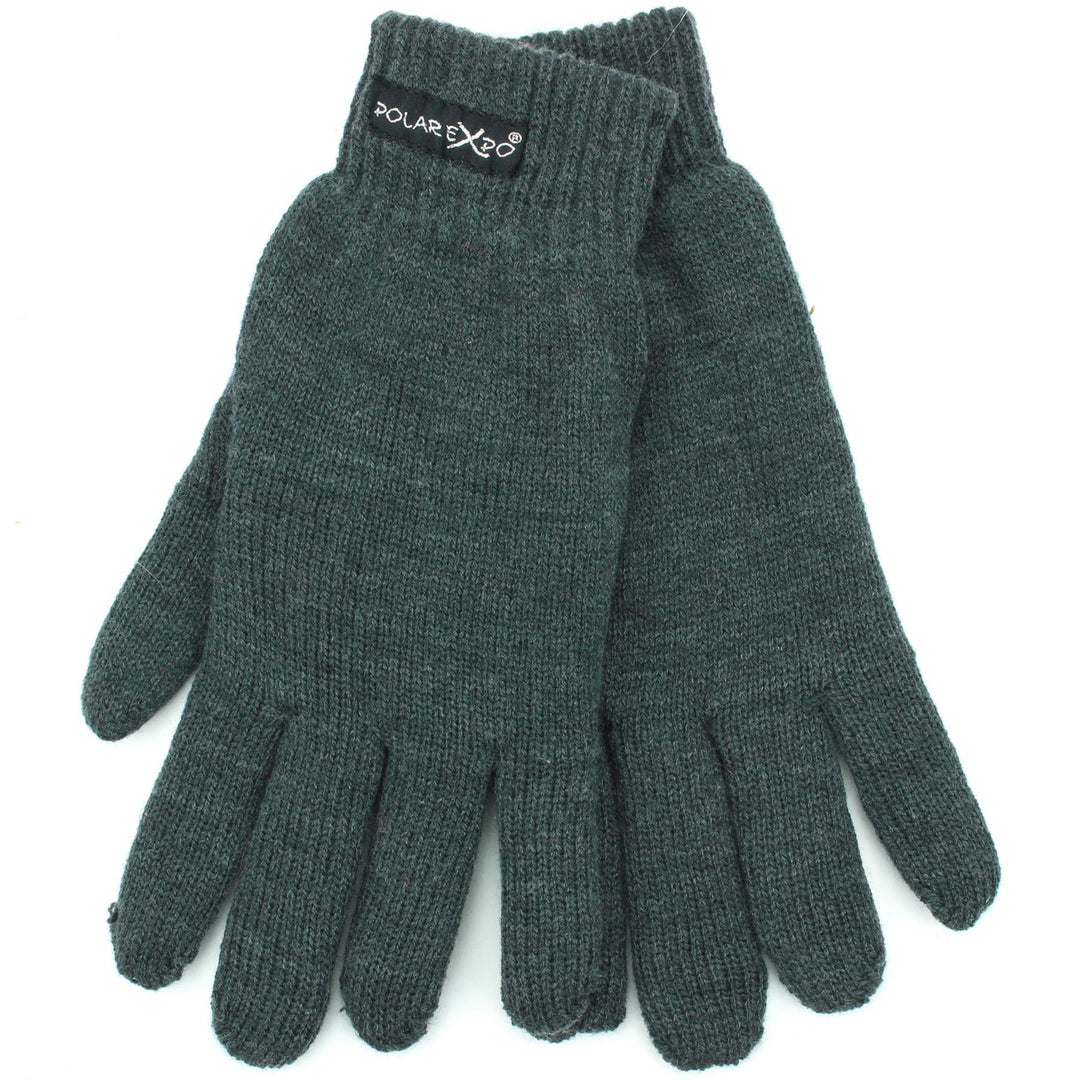 Knitted Elasticated Cuffs Gloves - Grey