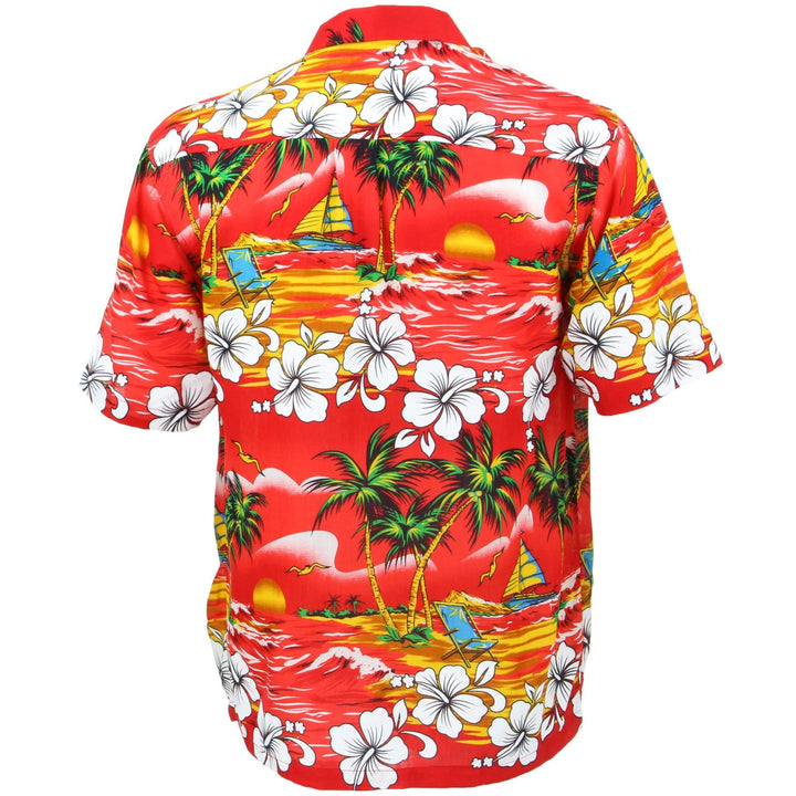 Short Sleeve Hawaiian Shirt - Red