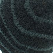 Chunky Ribbed Wool Knit Beanie Hat with Space Dye Design - Black