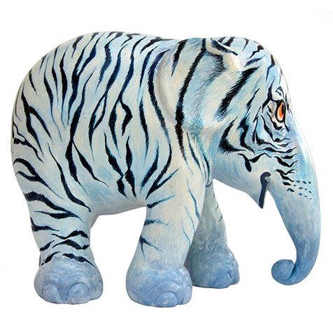 Limited Edition Replica Elephant - White Tiger