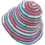 Ladies Multi Stripe Sun Hat - Blue