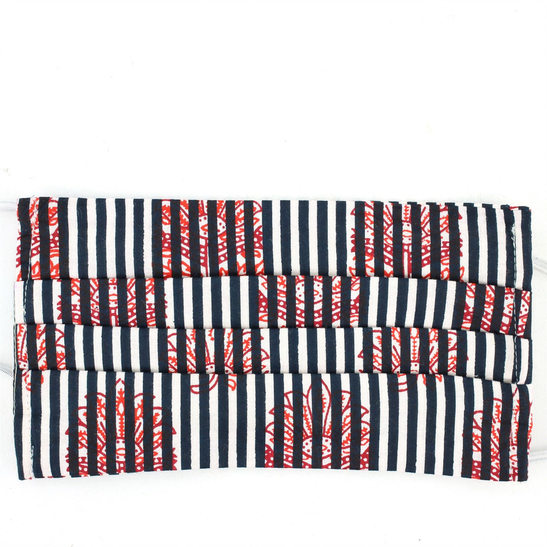 100% Cotton Handmade Pleated Face-Mask