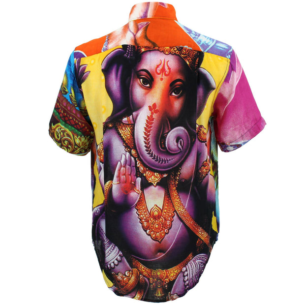 Regular Fit Short Sleeve Shirt - Random Mixed Panel - Ganesh