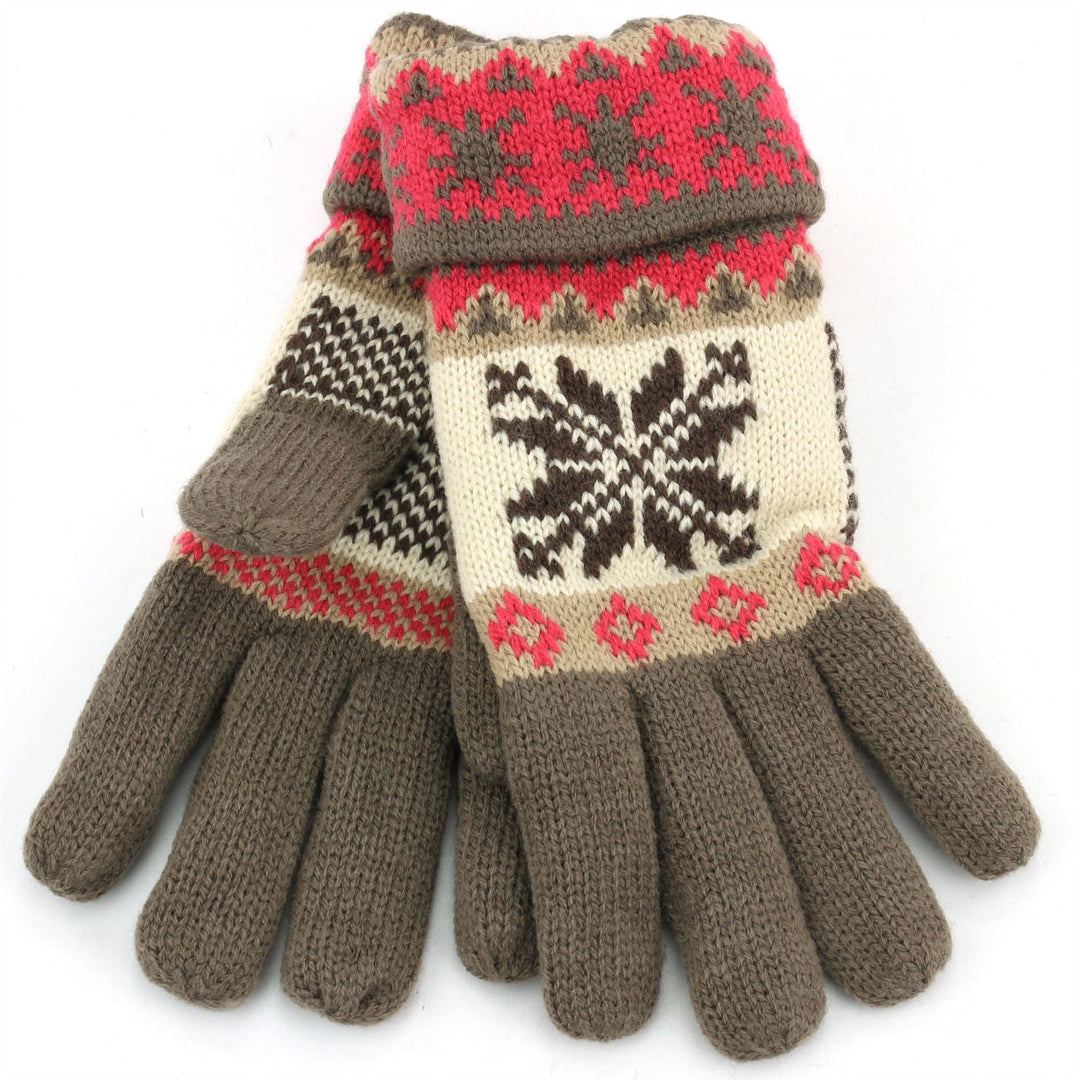 Departure Snowflake 2-Tone Gloves - Olive
