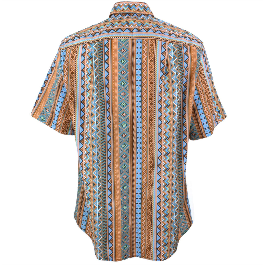 Regular Fit Short Sleeve Shirt - Multicoloured Aztec