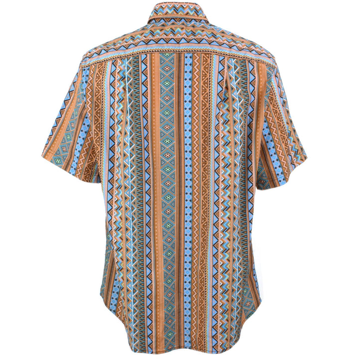 Regular Fit Short Sleeve Shirt - Multicoloured Aztec