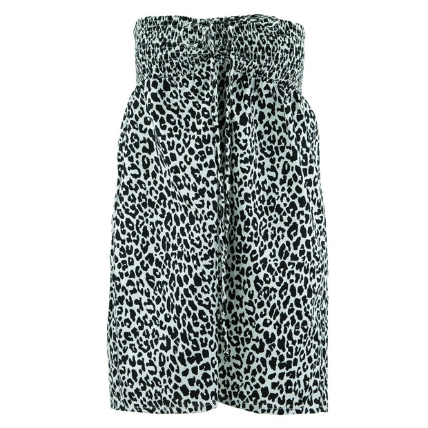 Halterneck Wrinkle Dress - Monochrome Leopard