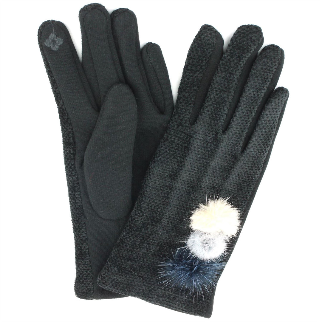 Ladies Velvet Gloves - Black