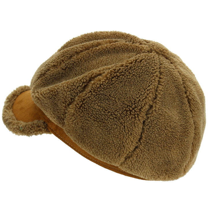 Macahel 8 Panel Vintage Peaked Cap - Brown
