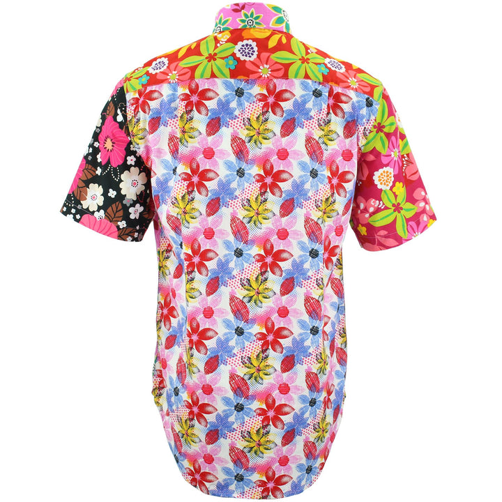Regular Fit Short Sleeve Shirt - Random Mixed Panel - Floral