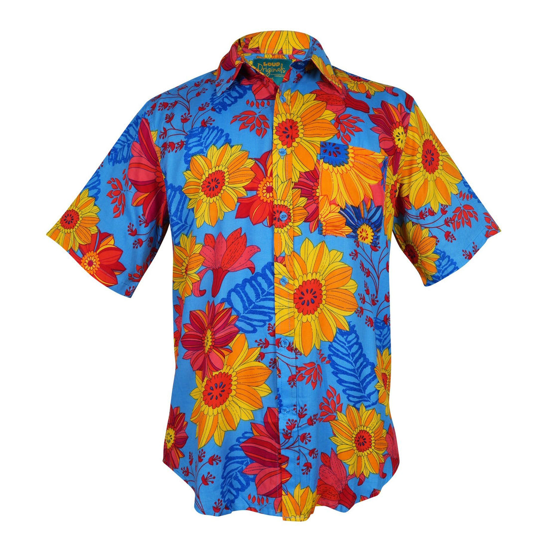 Regular Fit Short Sleeve Shirt - Blue Sky Meadow