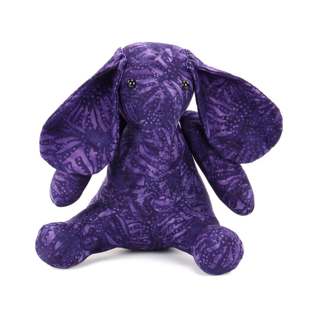 Batik Cotton Friendship Elephant - Purple Leaf