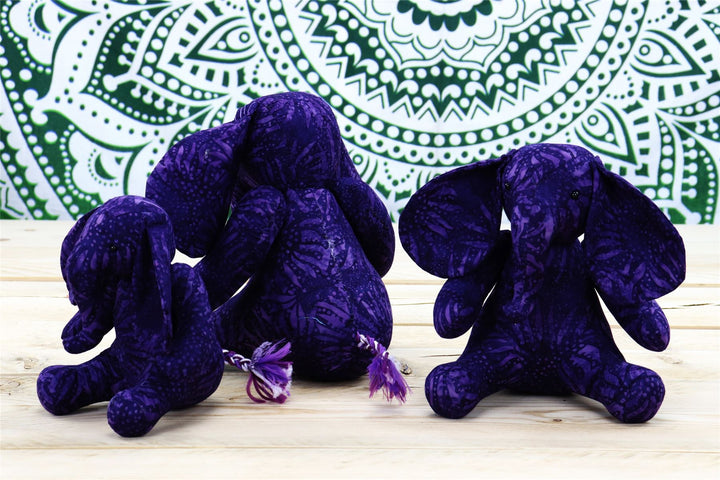 Batik Cotton Friendship Elephant - Purple Leaf