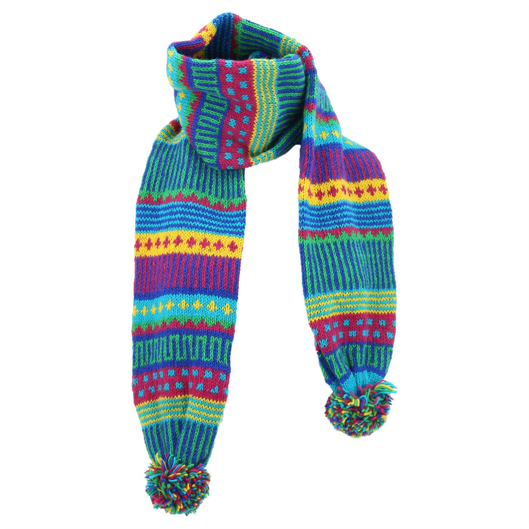 Chunky Wool Knit Scarf - Carnival