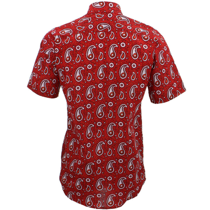 Tailored Fit Short Sleeve Shirt - Block Print - Paisley