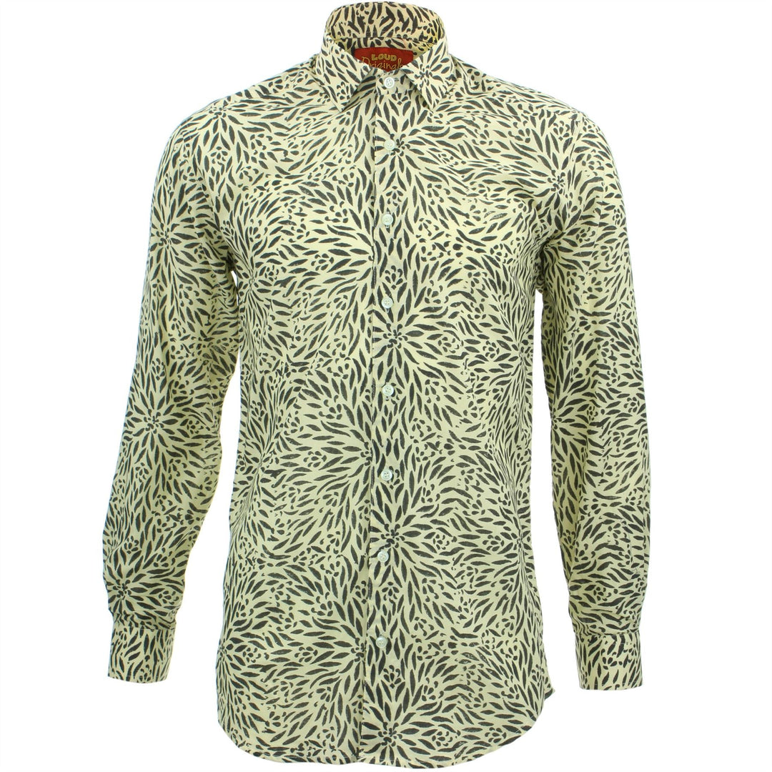 Tailored Fit Long Sleeve Shirt - Block Print - Stamen