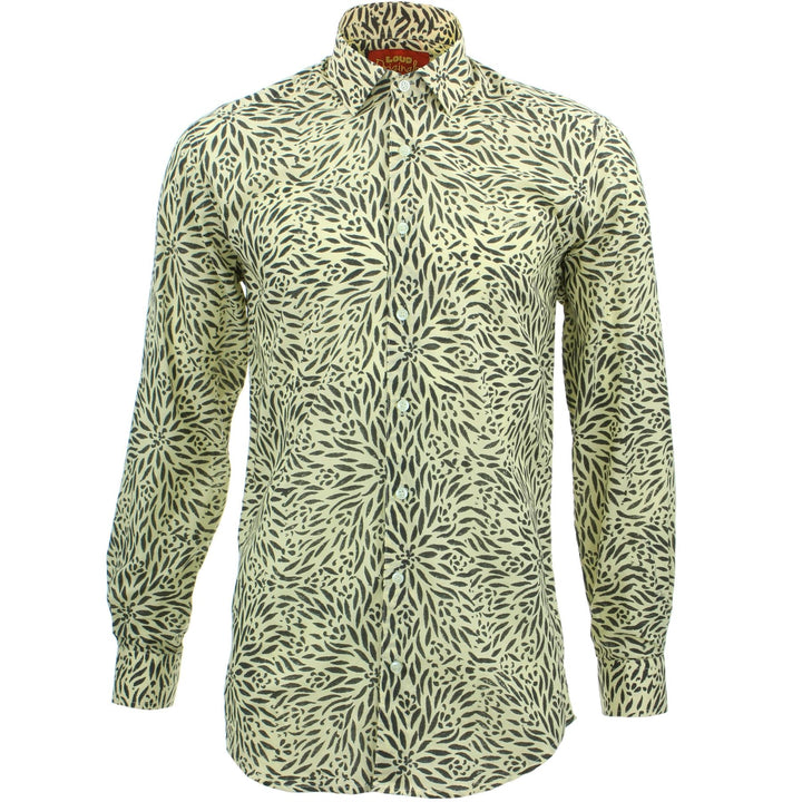 Tailored Fit Long Sleeve Shirt - Block Print - Stamen
