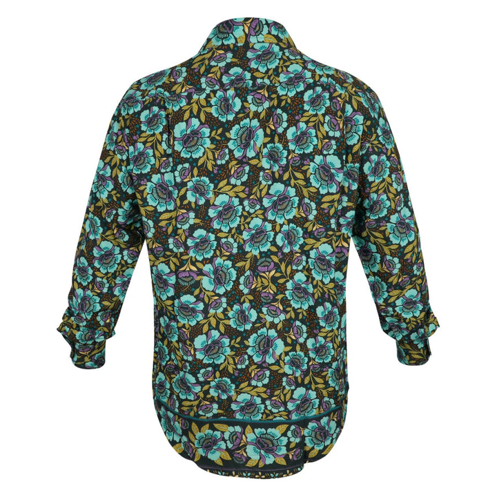 Regular Fit Long Sleeve Shirt - Teal Floral