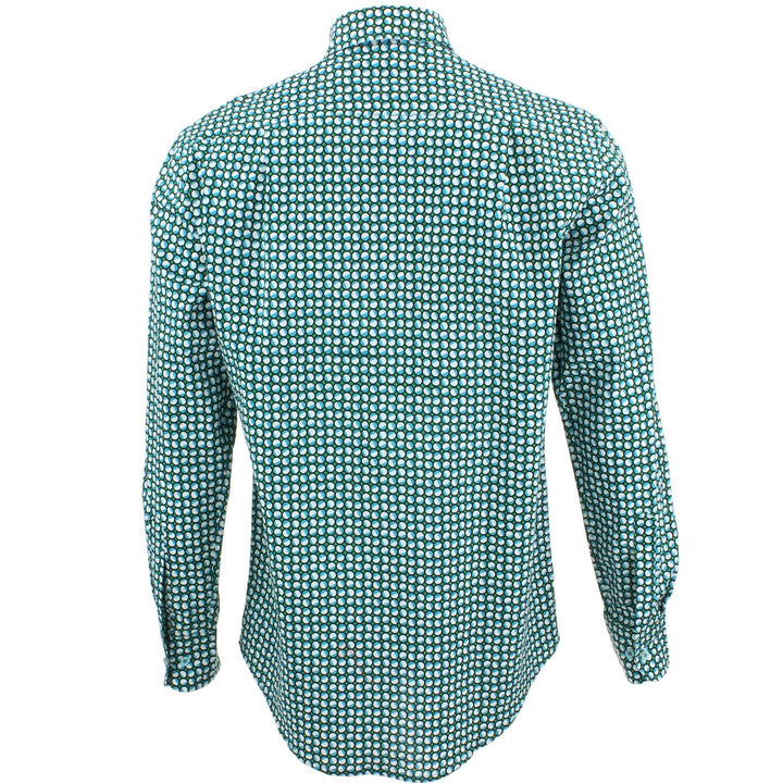 Regular Fit Long Sleeve Shirt - Green & Blue Circles