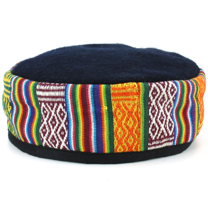 Nepalese Wool Smoking Hat - Navy