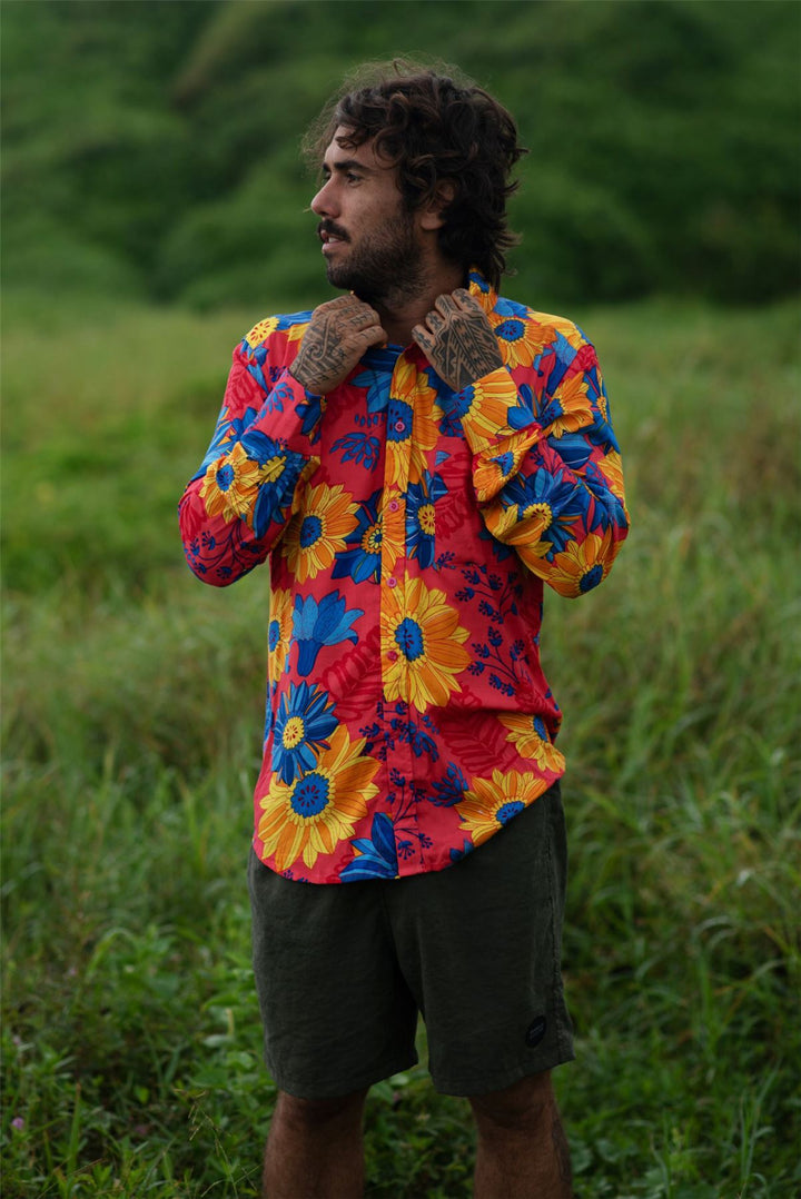 Regular Fit Long Sleeve Shirt - Sunburst Meadow