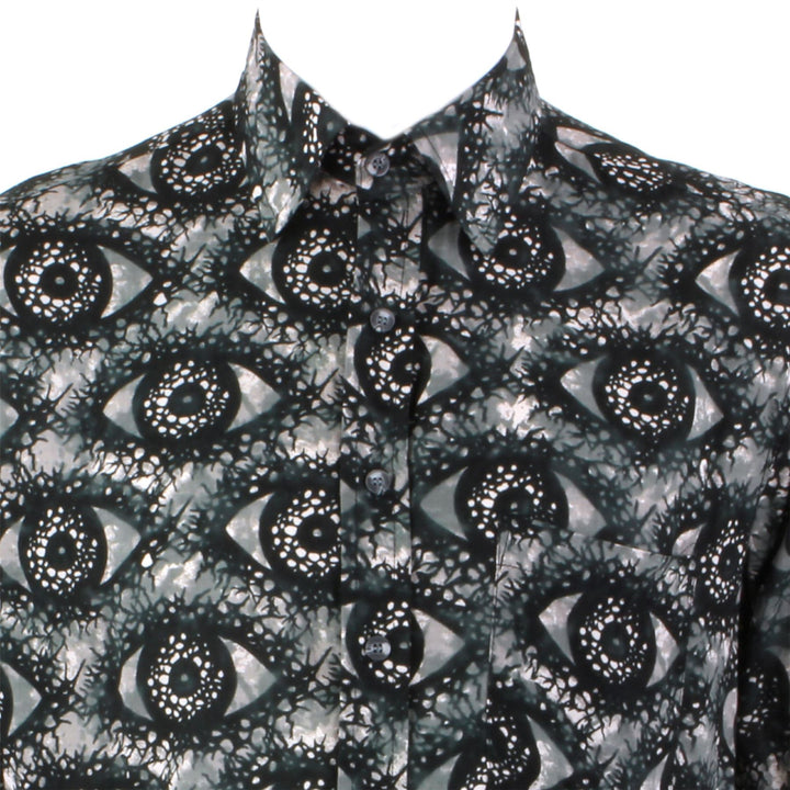 Regular Fit Short Sleeve Shirt - Black & Grey Eyes