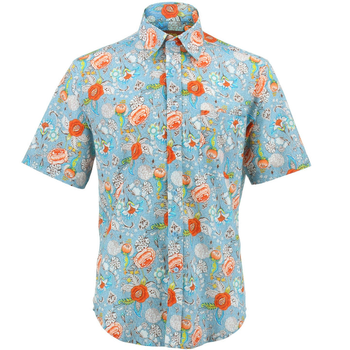 Regular Fit Short Sleeve Shirt - Jacobean Floral