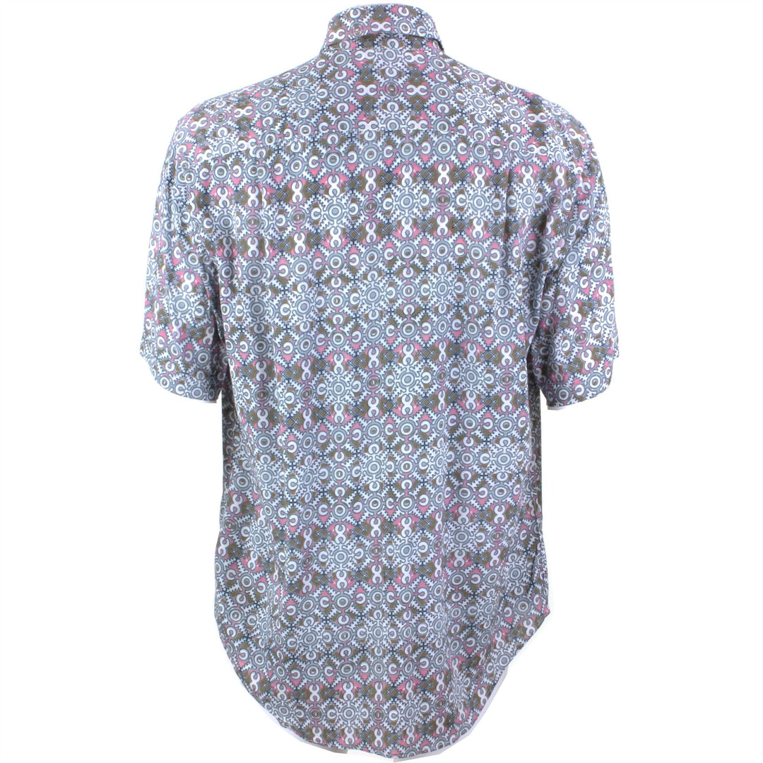 Regular Fit Short Sleeve Shirt - Pink Abstract