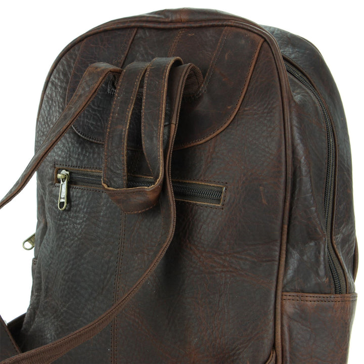 Real Leather Backpack Rucksack Bag - Brown