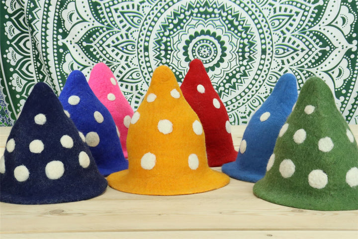 LoudElephant Handcrafted Wool Felt Hat from Nepal - Elf Cerise