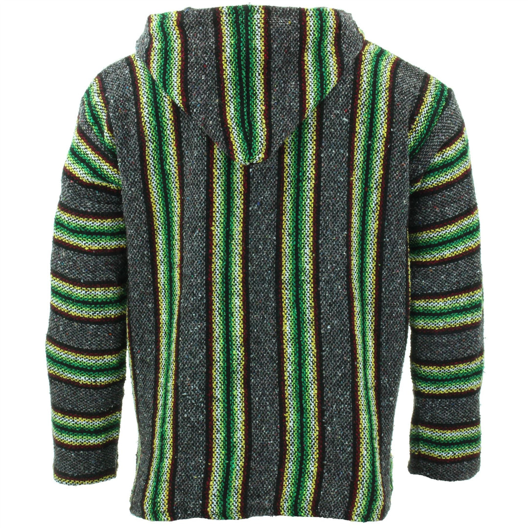 Recycled Mexican Baja Jerga Hoody - Grey Green