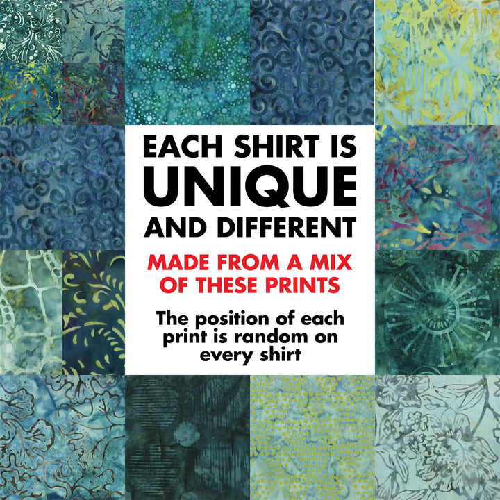 Regular Fit Long Sleeve Shirt - Random Mixed Batik - Dark Blue