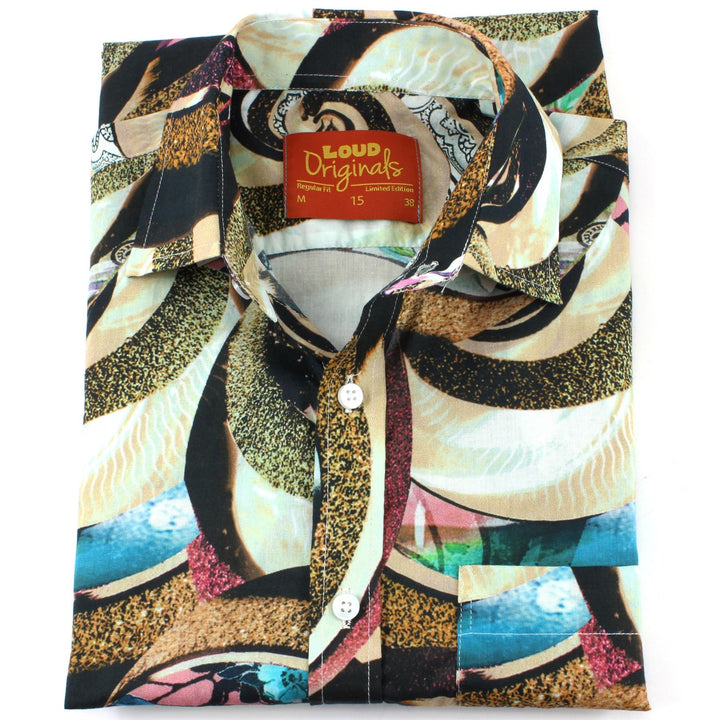 Regular Fit Short Sleeve Shirt - Psychedelic Sea Shells & Sand