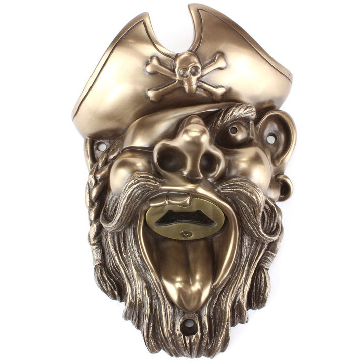 Wall Mounted Character Bottle Opener - Pirate (Bronze)