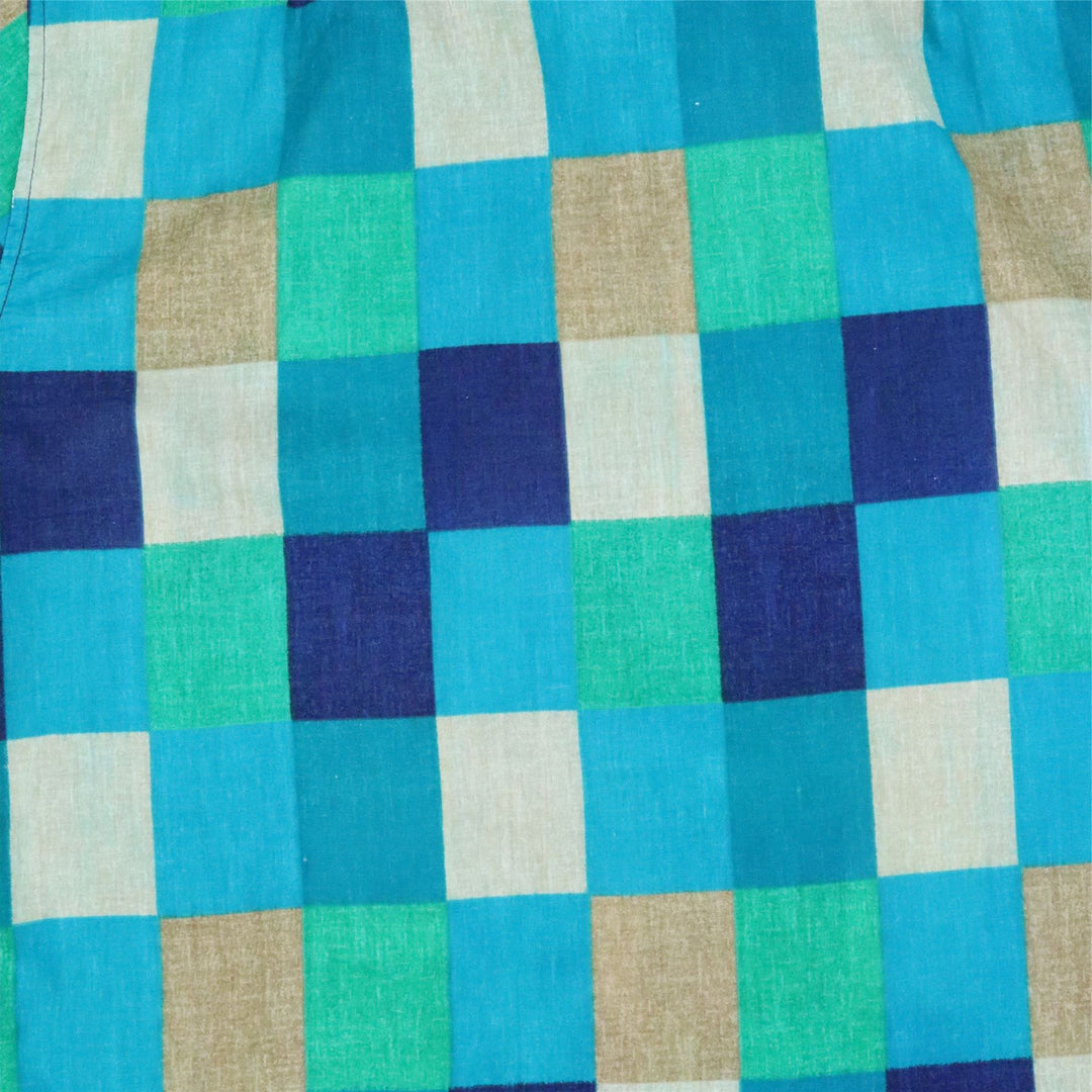 Regular Fit Short Sleeve Shirt - Teal Check