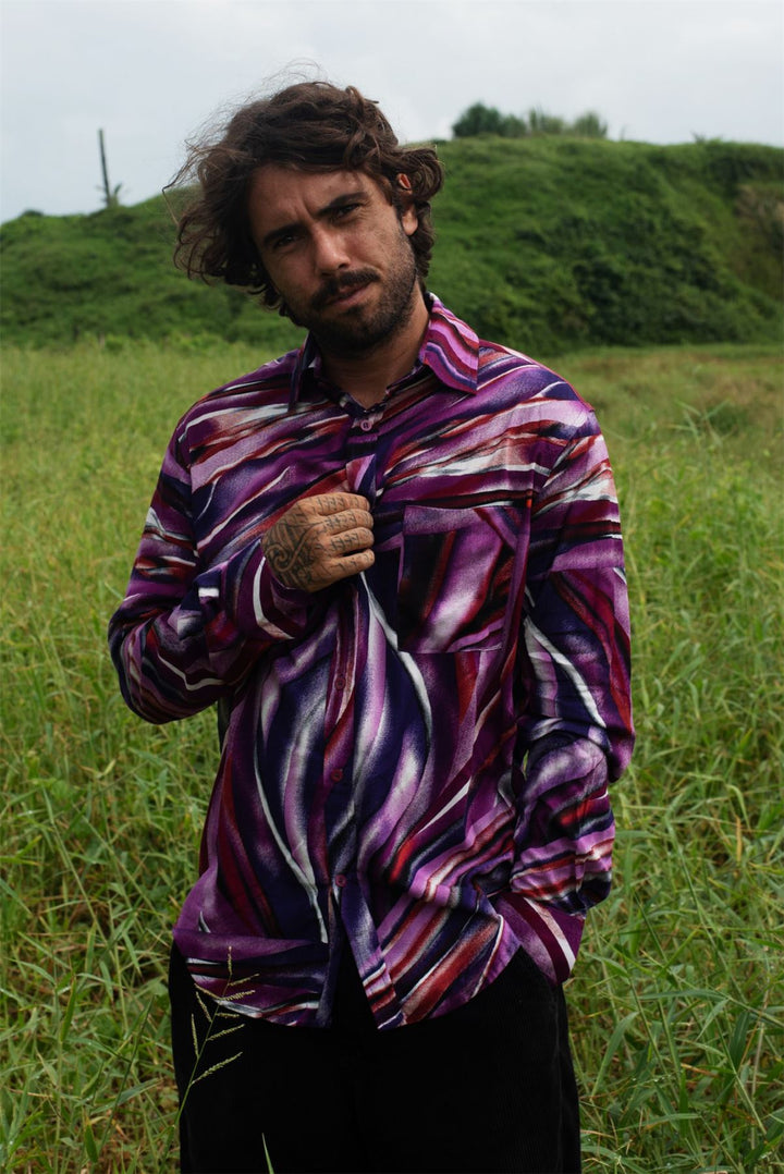 Regular Fit Long Sleeve Shirt - Purple Wave