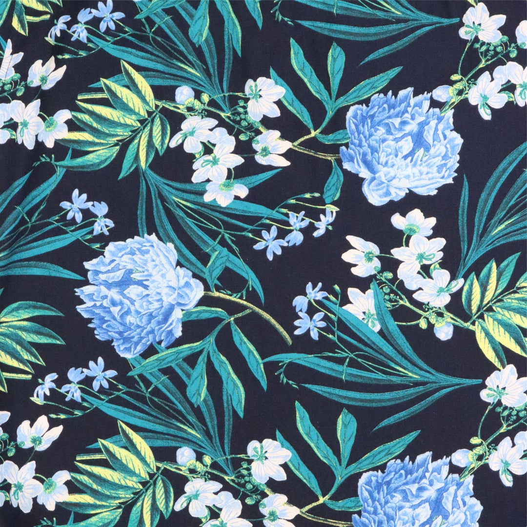 Regular Fit Short Sleeve Shirt - Navy Tropics