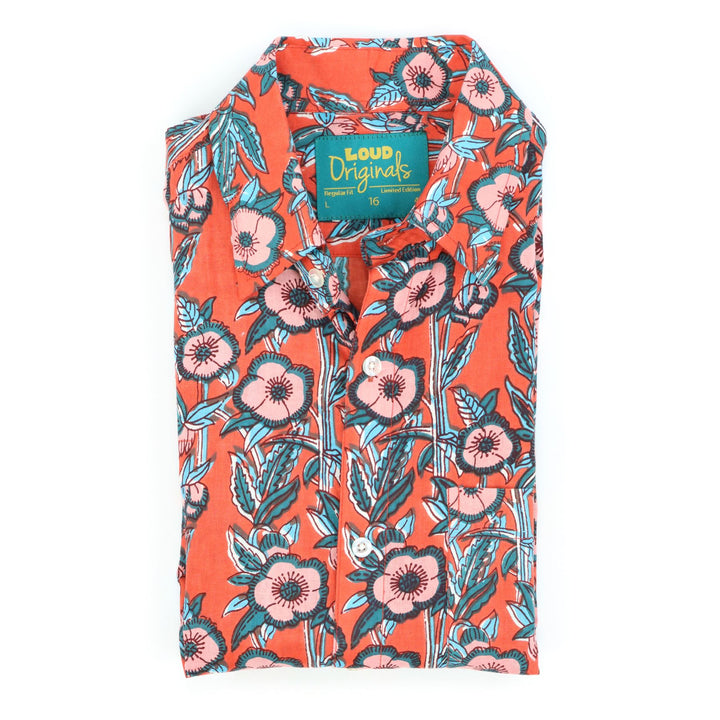 Regular Fit Short Sleeve Shirt - Coral Bloom
